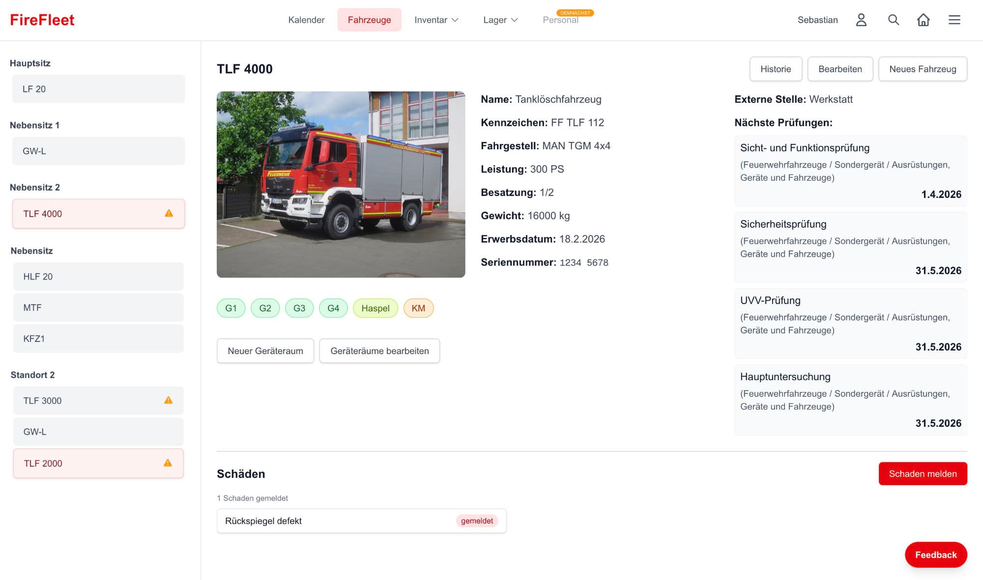 FireFleet Fahrzeugverwaltung